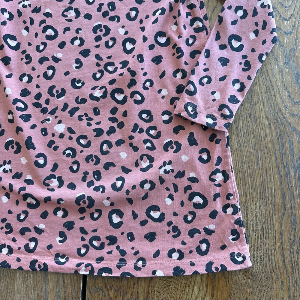 Hanna Andersson Animal Leopard Print Long Sleeve Cotton Dress Girls Size 8 - Picture 11 of 14